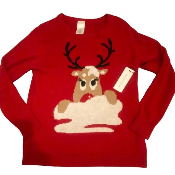 Women’s |  Ugly Christmas sweater | Reindeer sweater | Christmas NWT size L - Picture 1 of 14